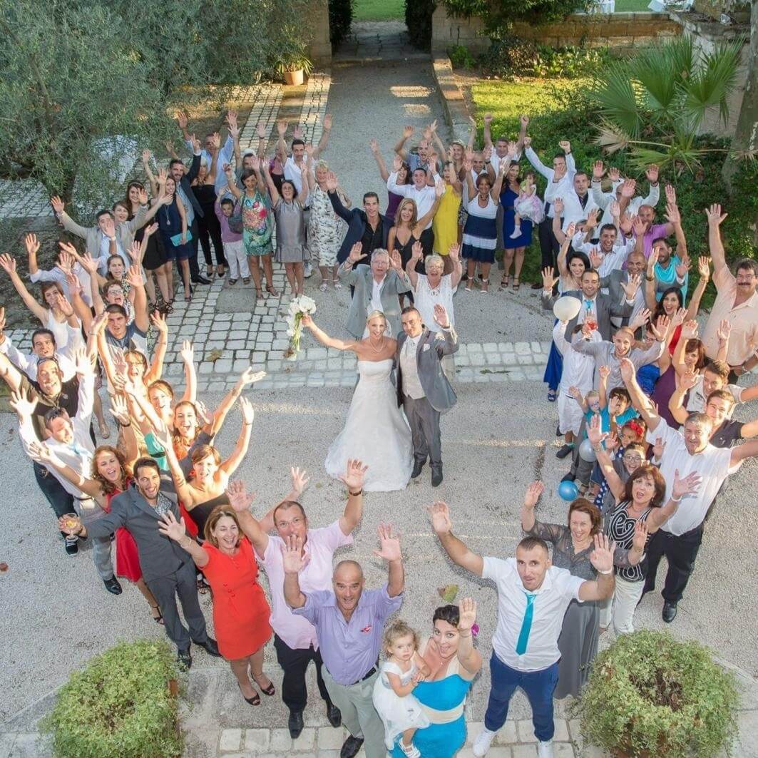 Photo de famille dans le parc