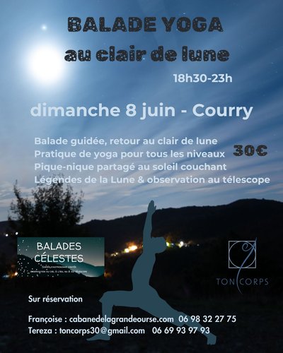 Afiche Balade yoga au clair de lune