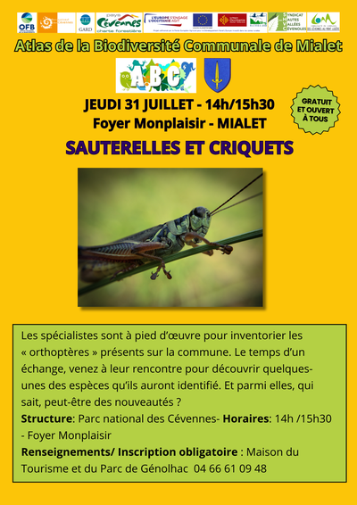 Atlas de la biodiversité - Sauterelles et criquets_Mialet