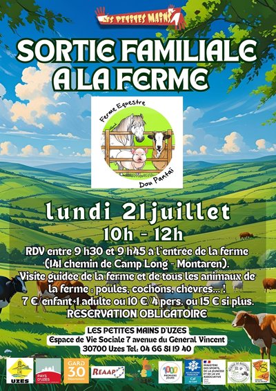 Affiche sortie familiale à la ferme
