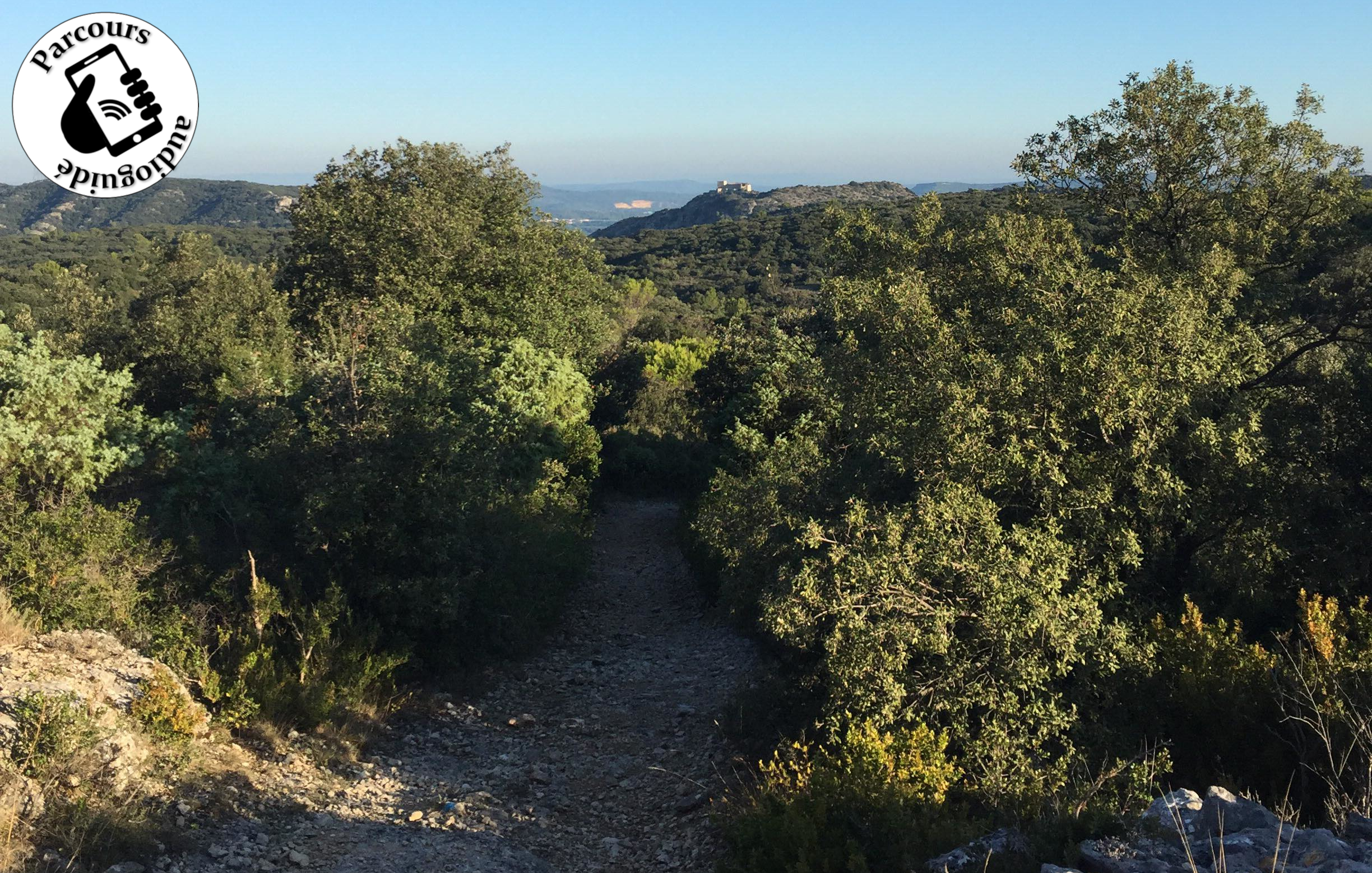 Vue sur le château de Saint Victor la Coste